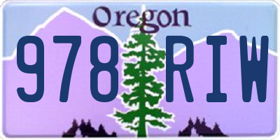 OR license plate 978RIW