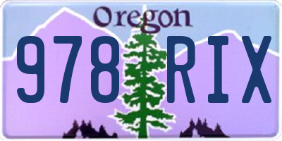 OR license plate 978RIX