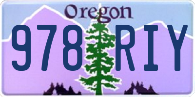OR license plate 978RIY