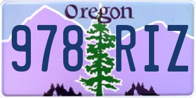 OR license plate 978RIZ