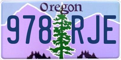 OR license plate 978RJE