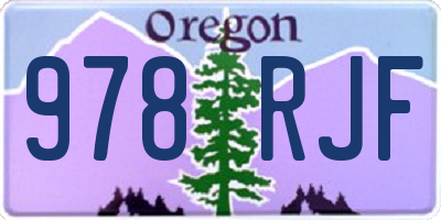 OR license plate 978RJF