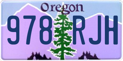 OR license plate 978RJH