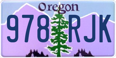 OR license plate 978RJK