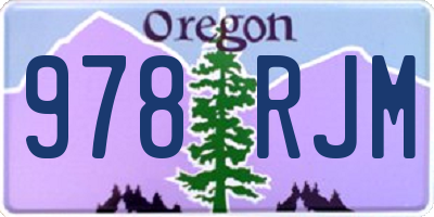 OR license plate 978RJM