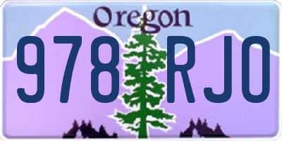 OR license plate 978RJO