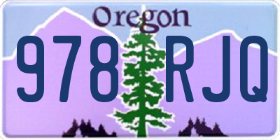 OR license plate 978RJQ