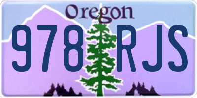 OR license plate 978RJS