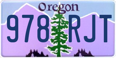 OR license plate 978RJT