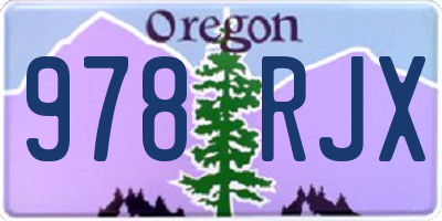 OR license plate 978RJX