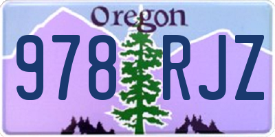 OR license plate 978RJZ