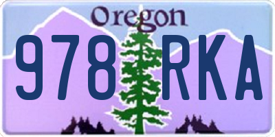 OR license plate 978RKA