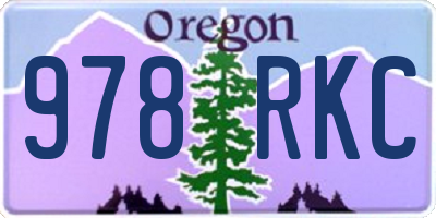 OR license plate 978RKC