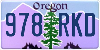 OR license plate 978RKD