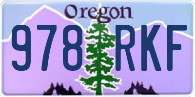 OR license plate 978RKF