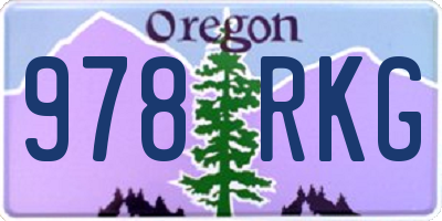 OR license plate 978RKG