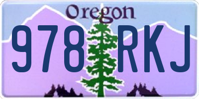 OR license plate 978RKJ