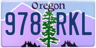 OR license plate 978RKL