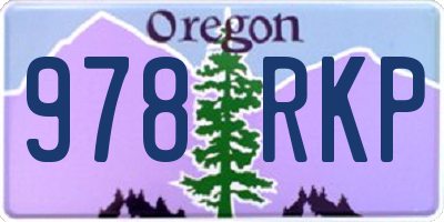 OR license plate 978RKP