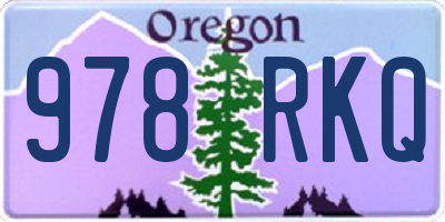 OR license plate 978RKQ