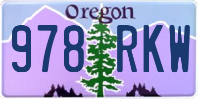 OR license plate 978RKW