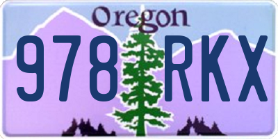 OR license plate 978RKX