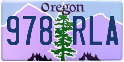OR license plate 978RLA