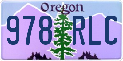 OR license plate 978RLC
