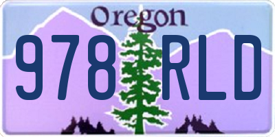OR license plate 978RLD