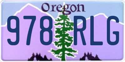 OR license plate 978RLG