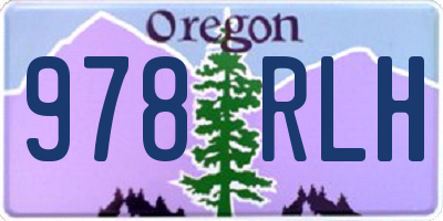 OR license plate 978RLH