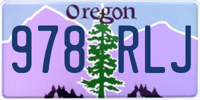 OR license plate 978RLJ