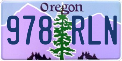 OR license plate 978RLN