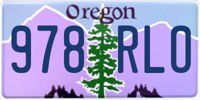 OR license plate 978RLO