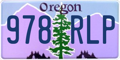 OR license plate 978RLP