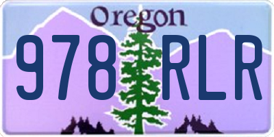 OR license plate 978RLR