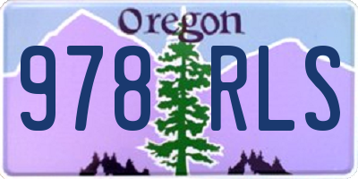 OR license plate 978RLS