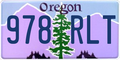 OR license plate 978RLT