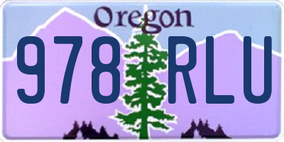 OR license plate 978RLU