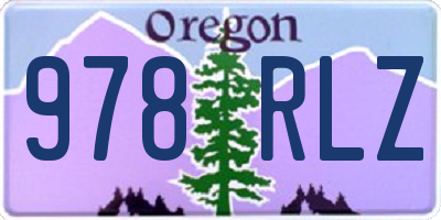 OR license plate 978RLZ