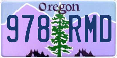OR license plate 978RMD