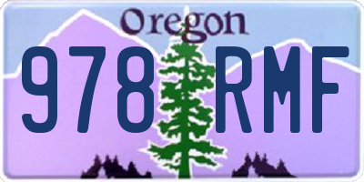 OR license plate 978RMF
