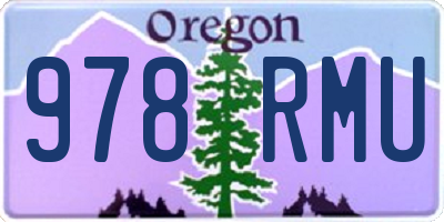 OR license plate 978RMU