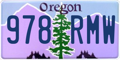OR license plate 978RMW
