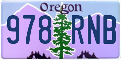 OR license plate 978RNB