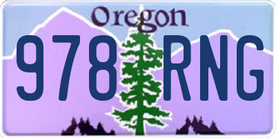 OR license plate 978RNG