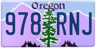 OR license plate 978RNJ