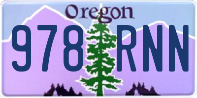 OR license plate 978RNN