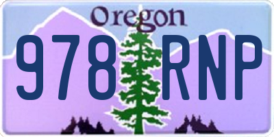 OR license plate 978RNP