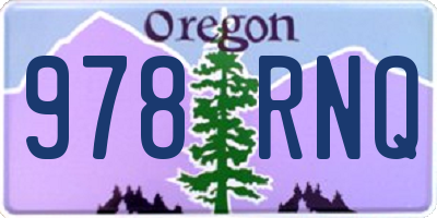 OR license plate 978RNQ